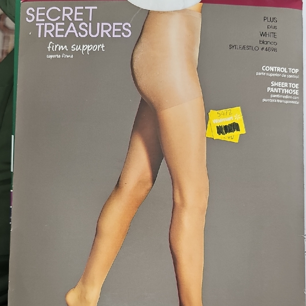 Secret Treasures White Firm Support Pantyhose